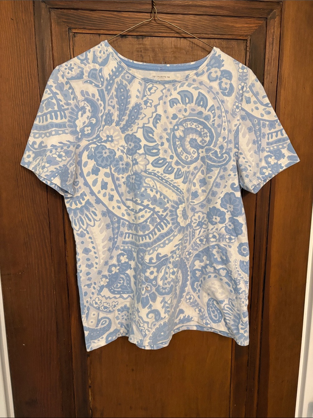 Talbots Blue Paisley Short-Sleeve Tee